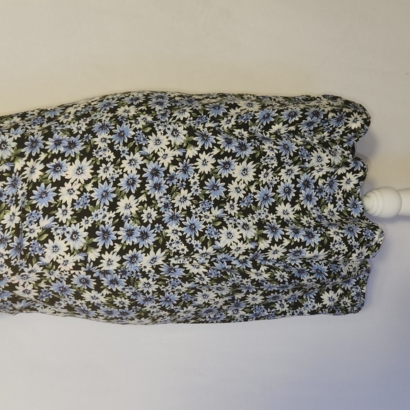 American Eagle Women's Size XS Blue Floral Print Sleeveless Cut-Out Summer Dress - Picture 3 of 12